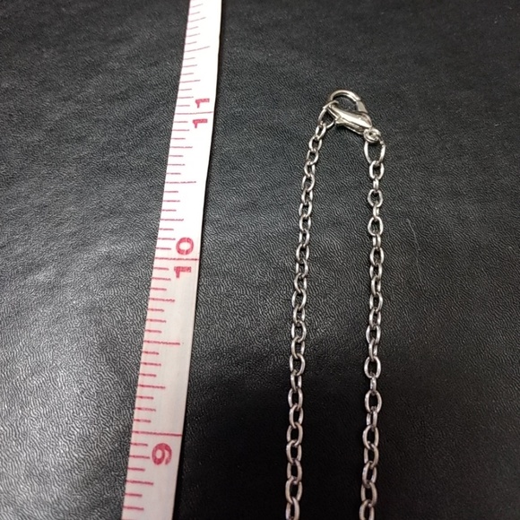 Silver tone & glass dragon's eye necklace - Picture 6 of 7